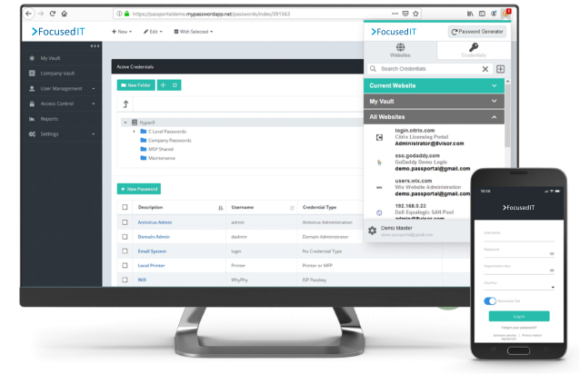 Password manager screenshot